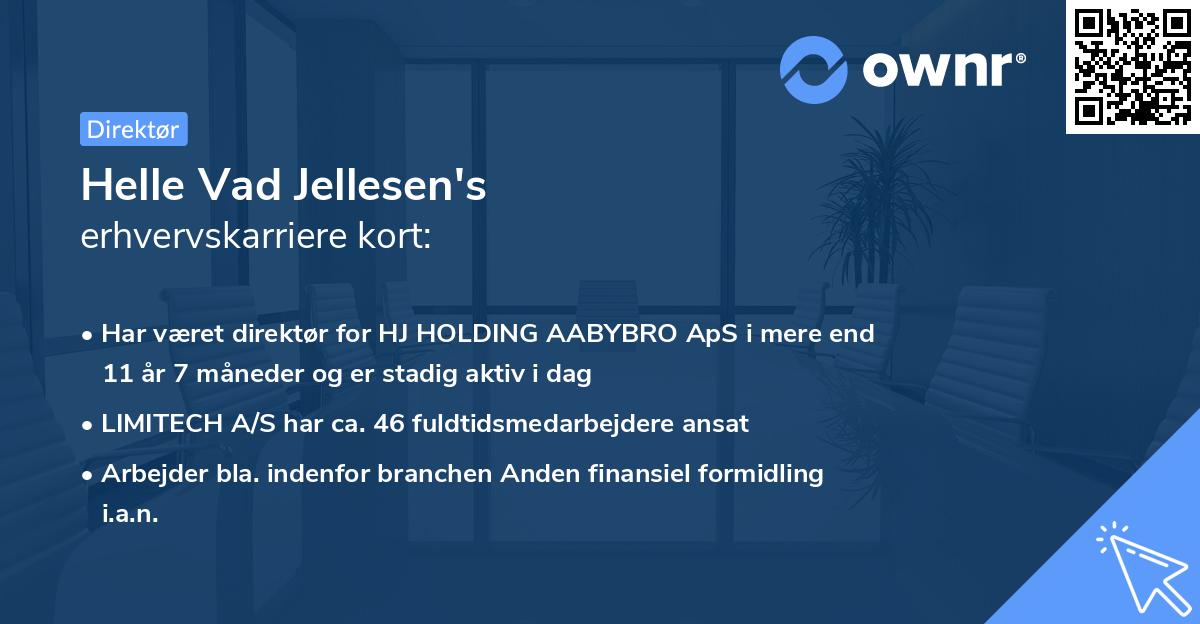 Helle Vad Jellesen's erhvervskarriere kort
