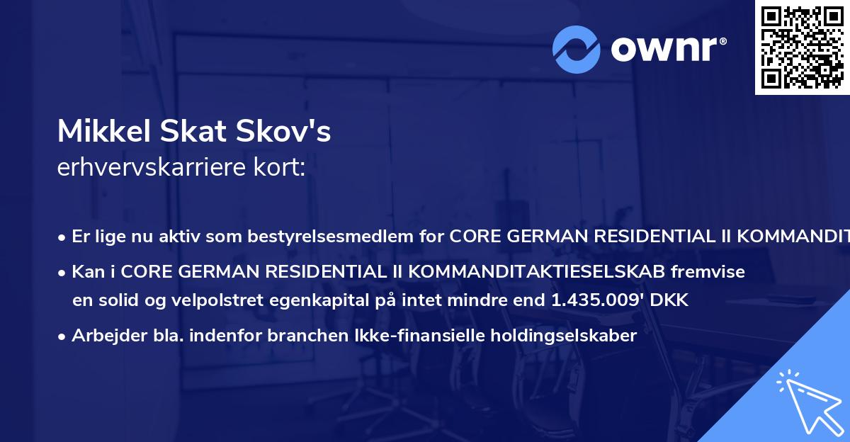 Mikkel Skat Skov's erhvervskarriere kort