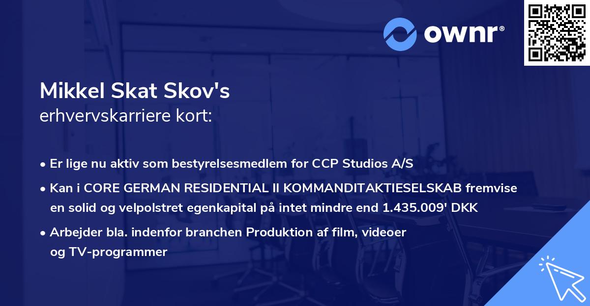 Mikkel Skat Skov's erhvervskarriere kort