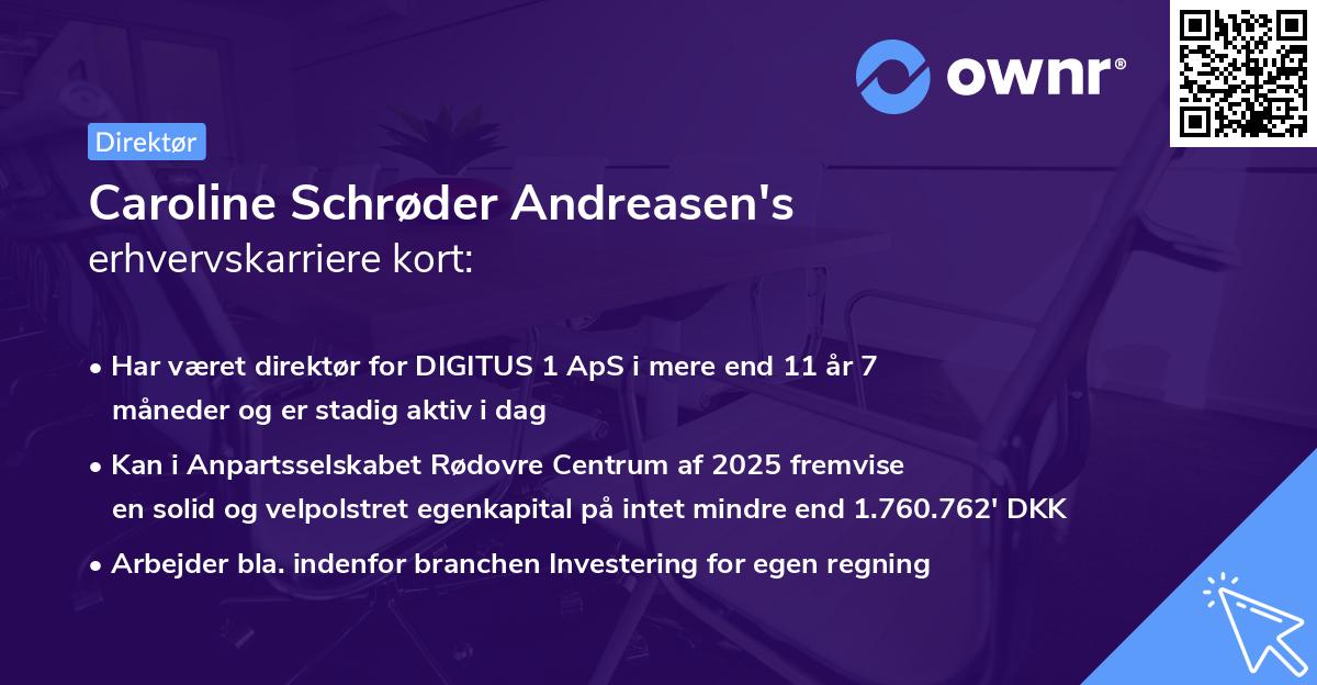 Caroline Schrøder Andreasen's erhvervskarriere kort
