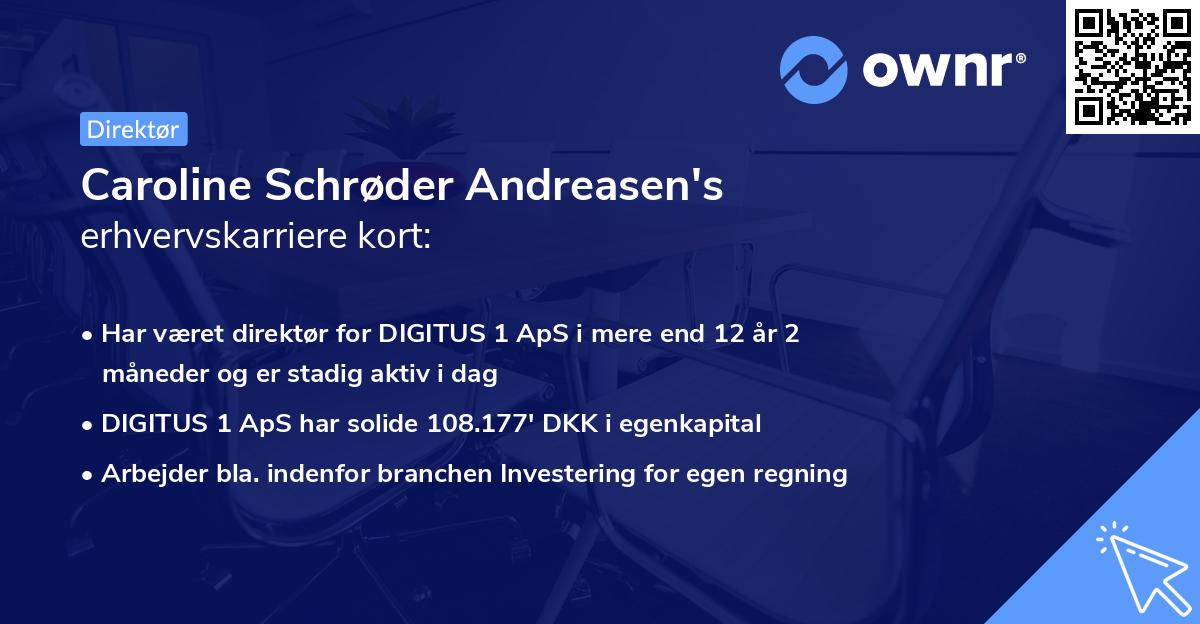Caroline Schrøder Andreasen's erhvervskarriere kort