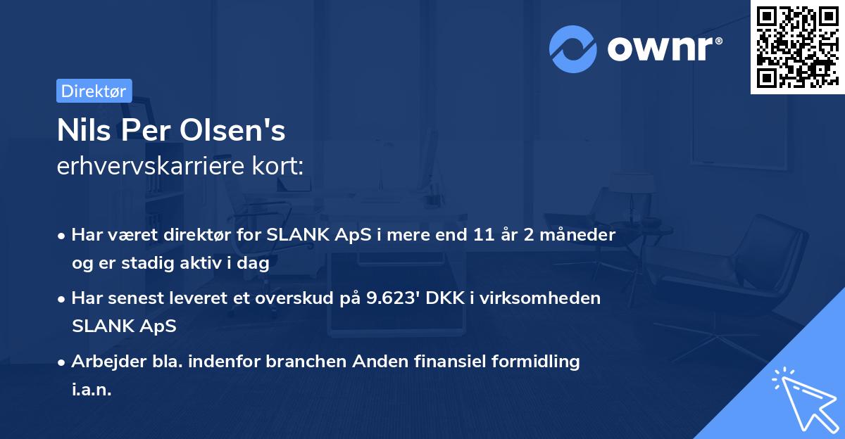 Nils Per Olsen's erhvervskarriere kort