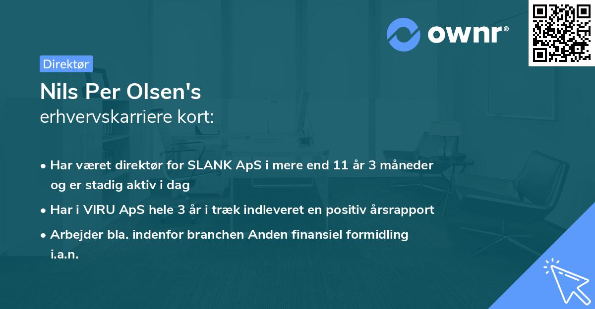 Nils Per Olsen's erhvervskarriere kort