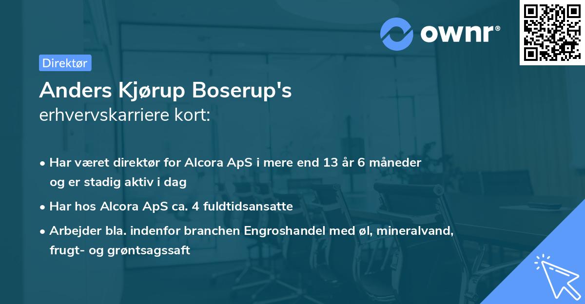 Anders Kjørup Boserup's erhvervskarriere kort