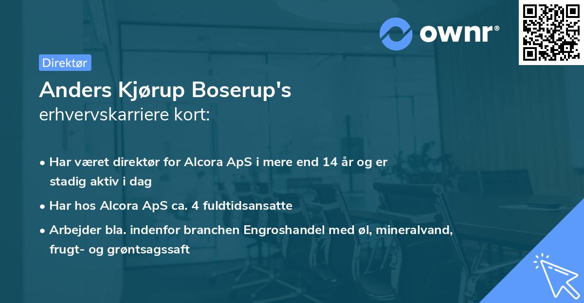 Anders Kjørup Boserup's erhvervskarriere kort