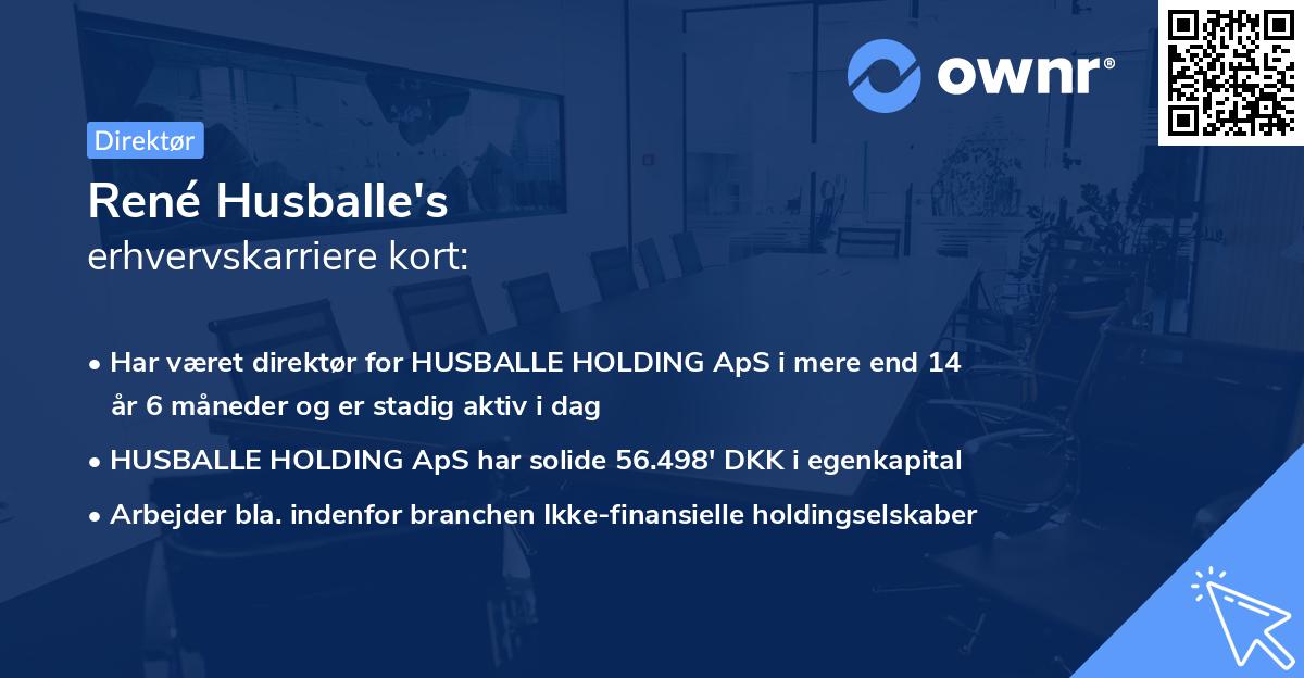 René Husballe's erhvervskarriere kort