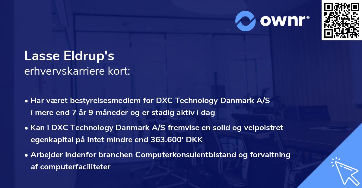 Lasse Eldrup's erhvervskarriere kort