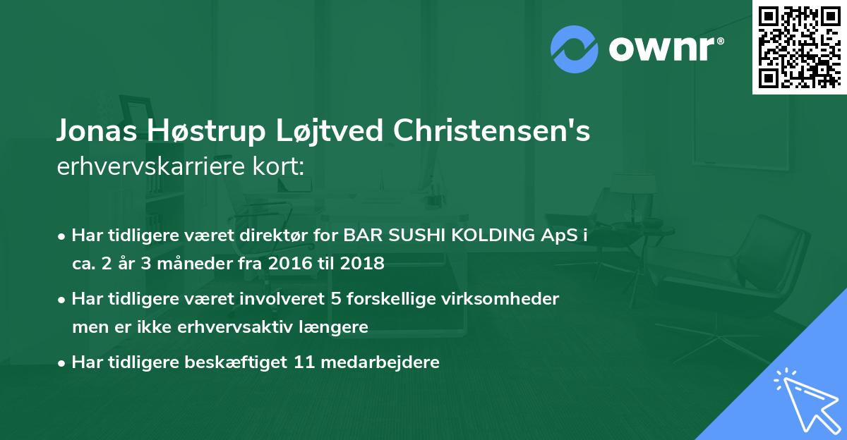 Jonas Høstrup Løjtved Christensen's erhvervskarriere kort