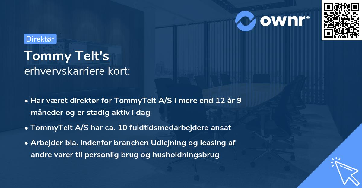 Tommy Telt's erhvervskarriere kort
