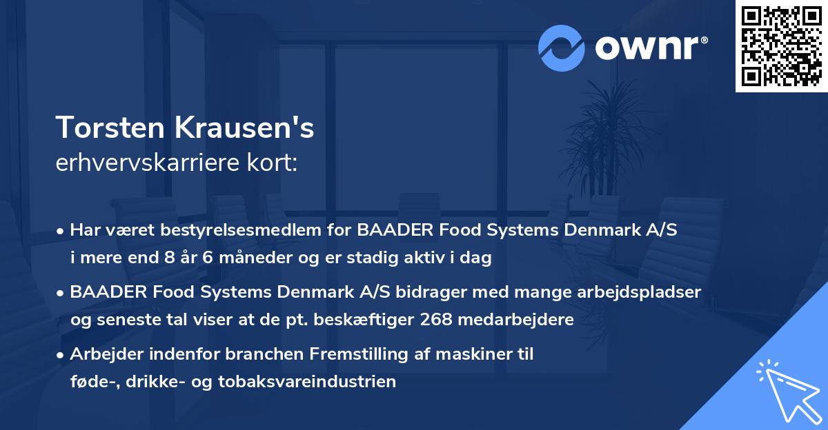 Torsten Krausen's erhvervskarriere kort