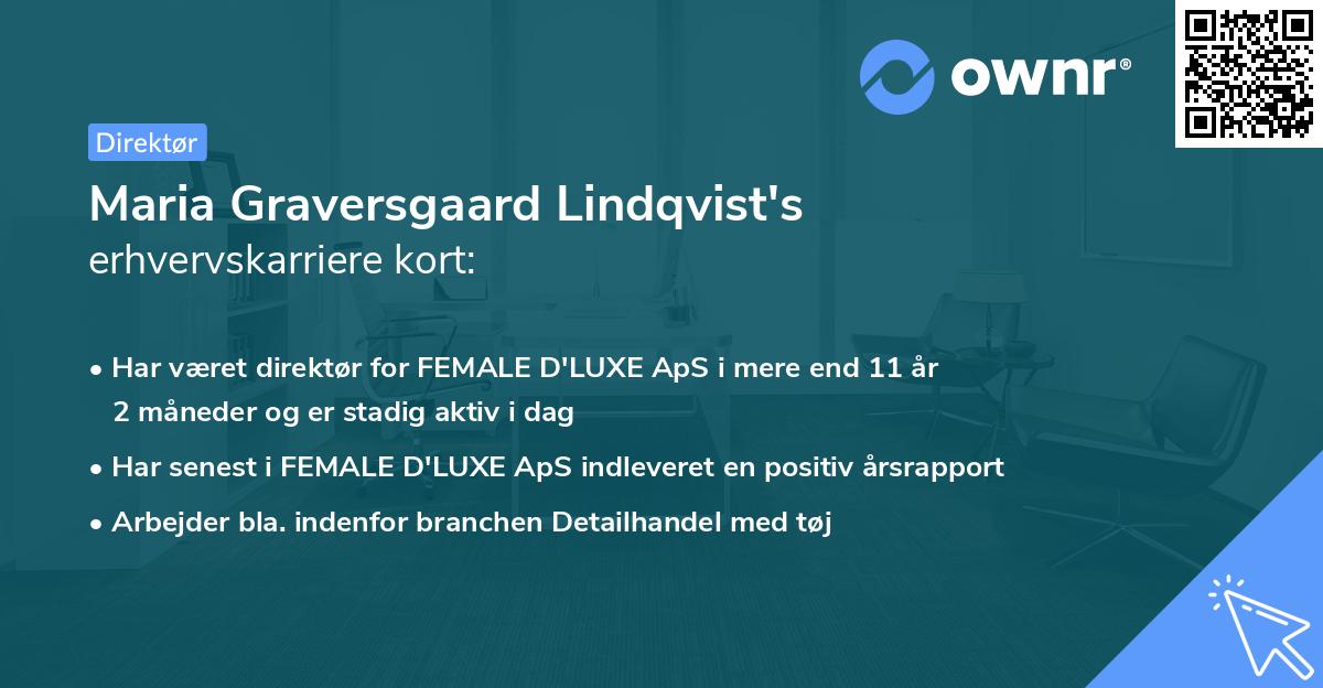 Maria Graversgaard Lindqvist's erhvervskarriere kort