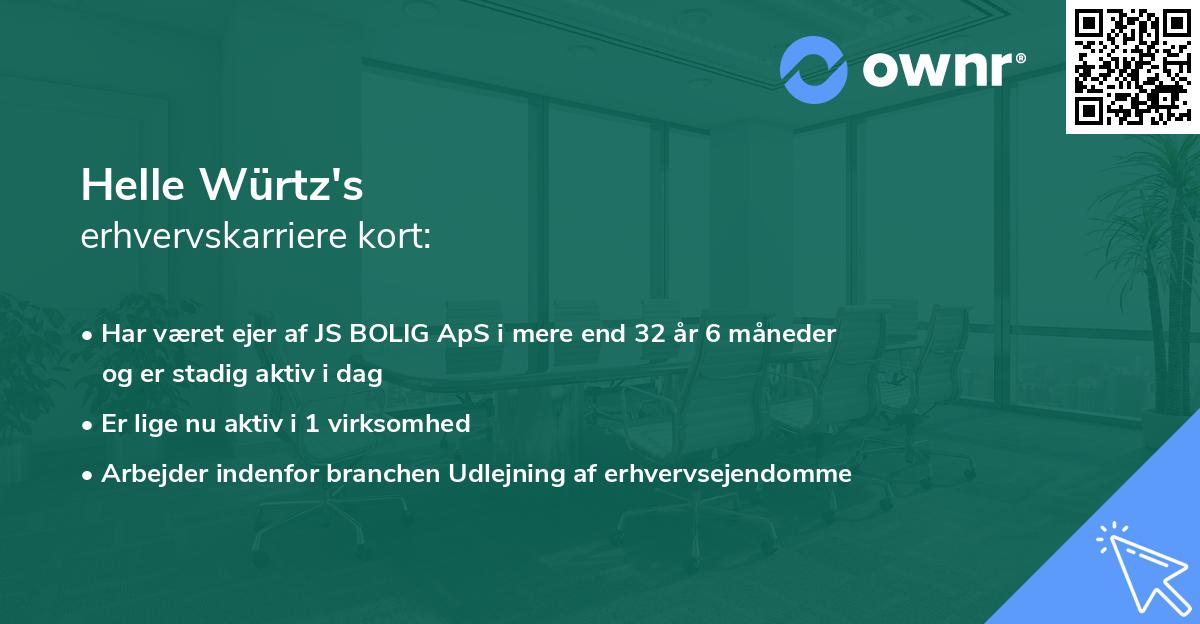 Helle Würtz's erhvervskarriere kort