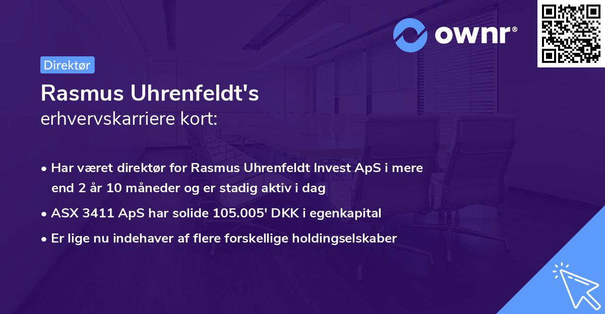 Rasmus Uhrenfeldt's erhvervskarriere kort