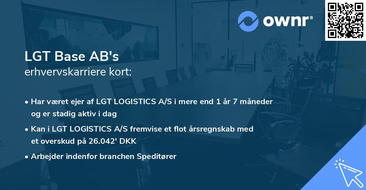 LGT Base AB's erhvervskarriere kort