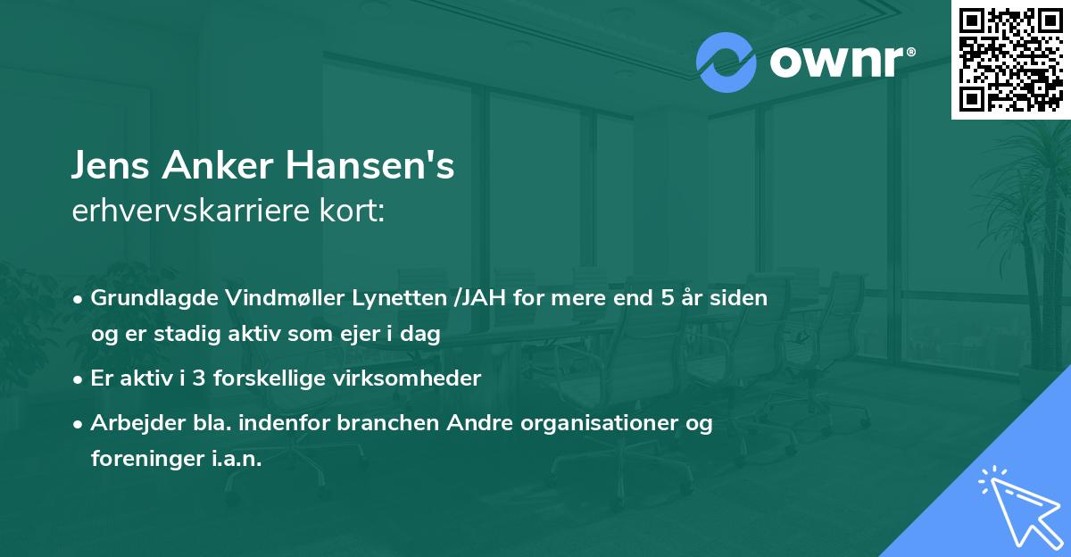 Fare element svinge Jens Anker Hansen har 3 erhvervsroller » Er bosat i Danmark - ownr®