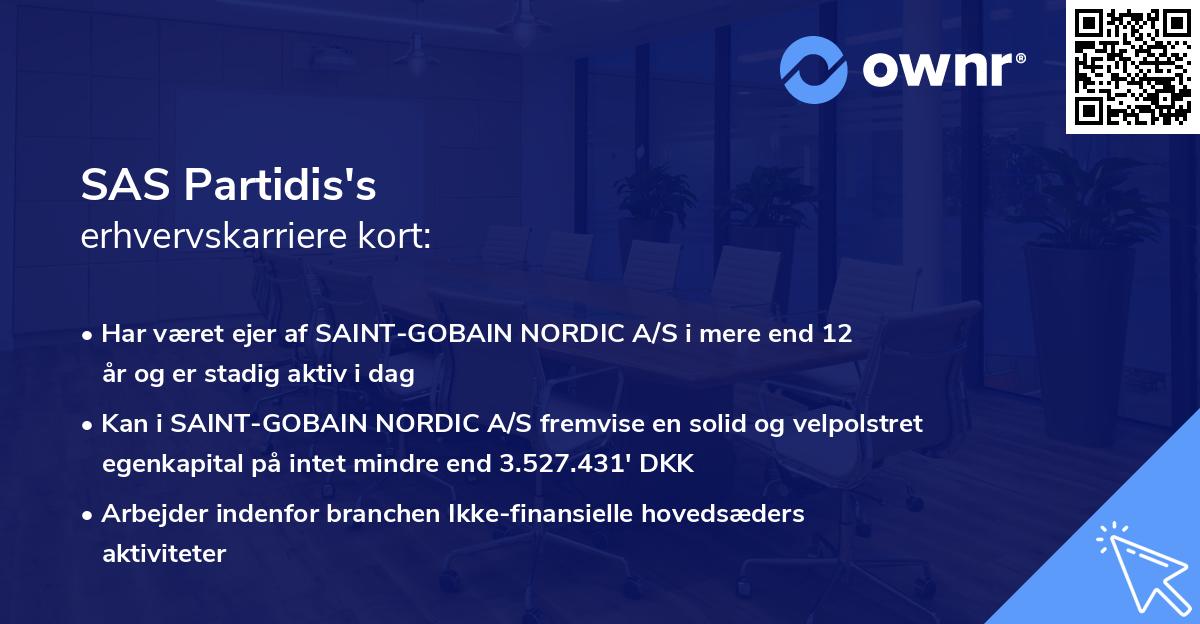 SAS Partidis's erhvervskarriere kort