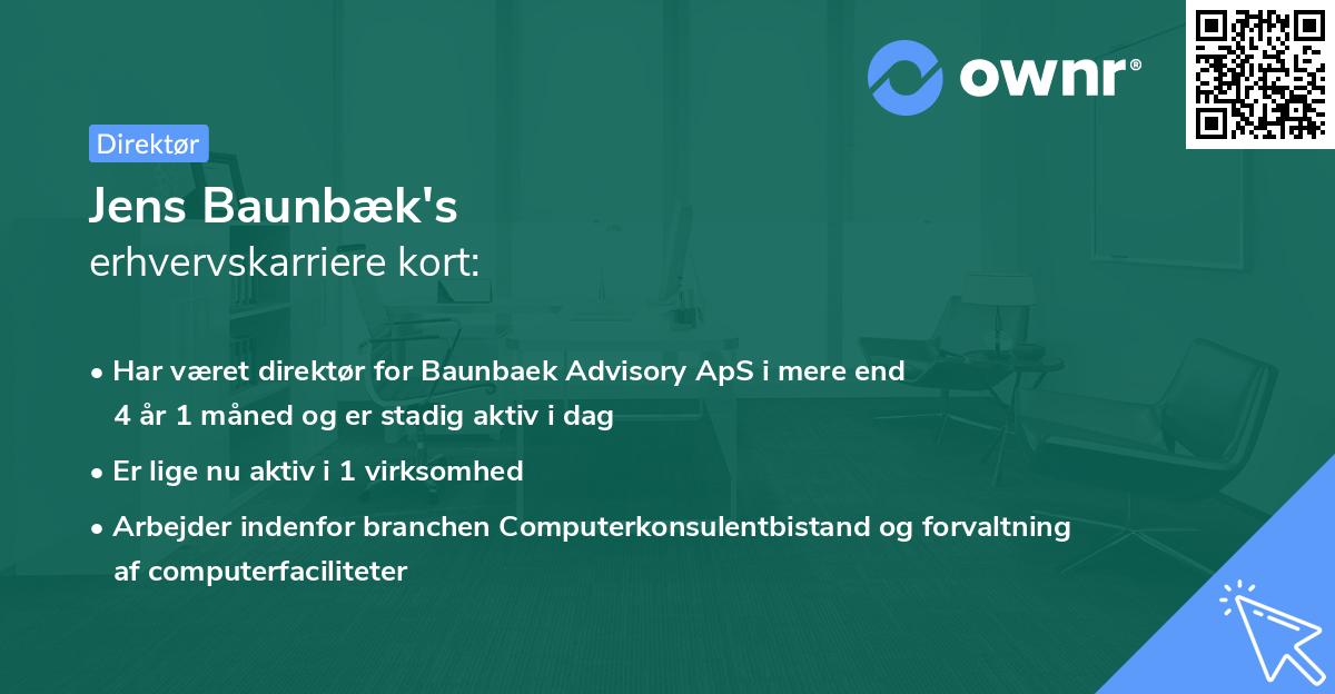 Jens Baunbæk's erhvervskarriere kort