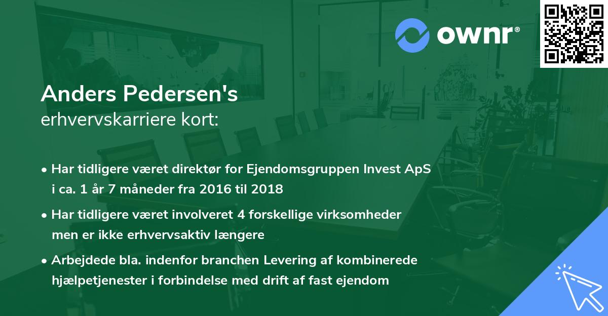 Anders Pedersen's erhvervskarriere kort