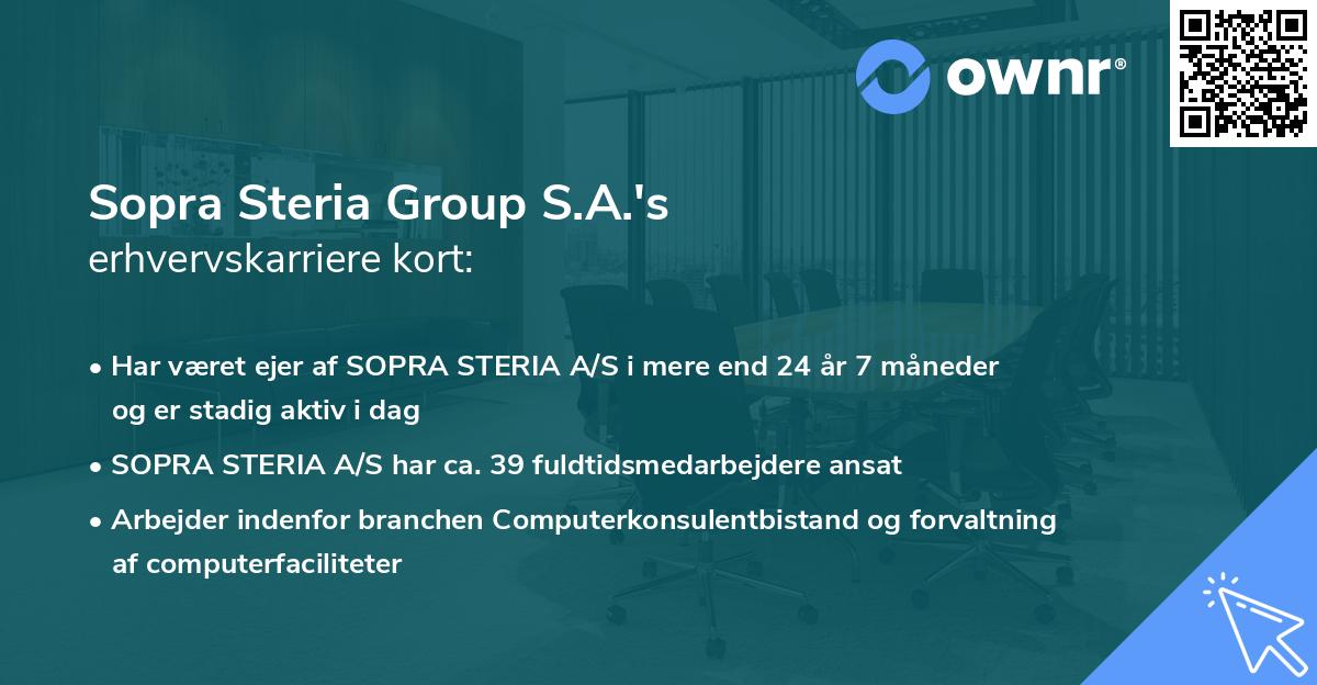 Sopra Steria Group S.A.'s erhvervskarriere kort