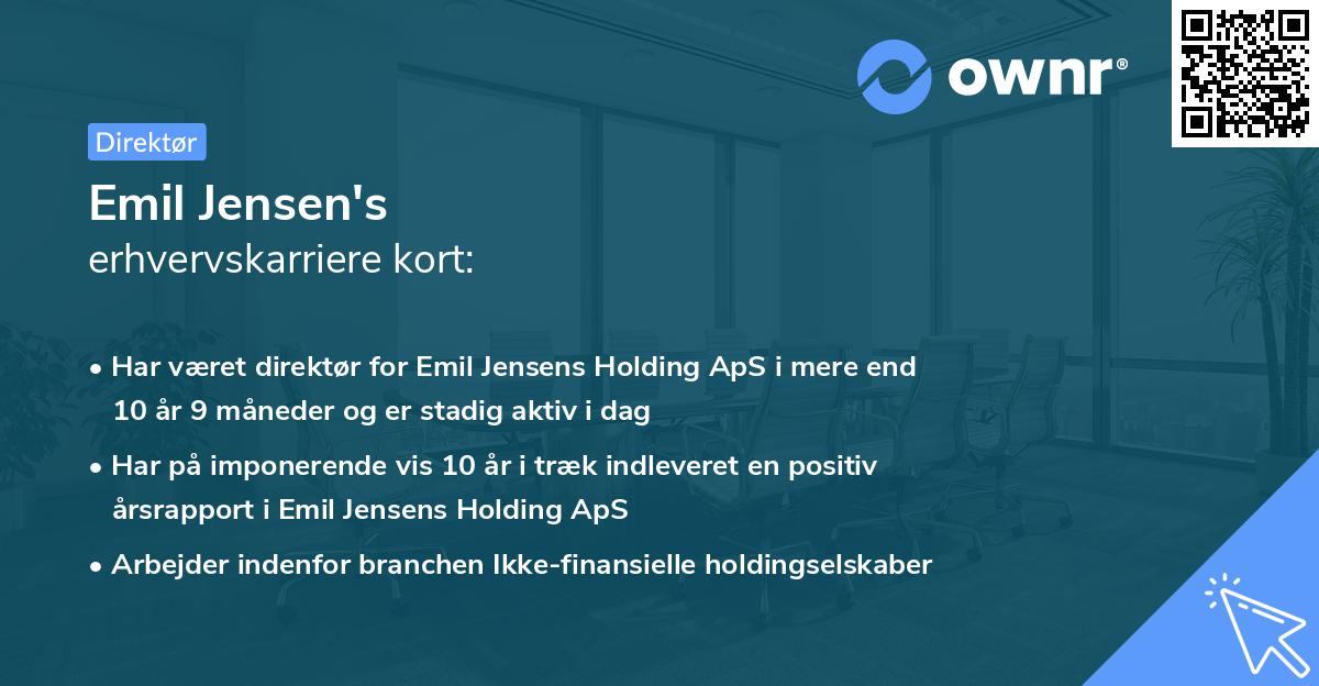 Emil Jensen's erhvervskarriere kort