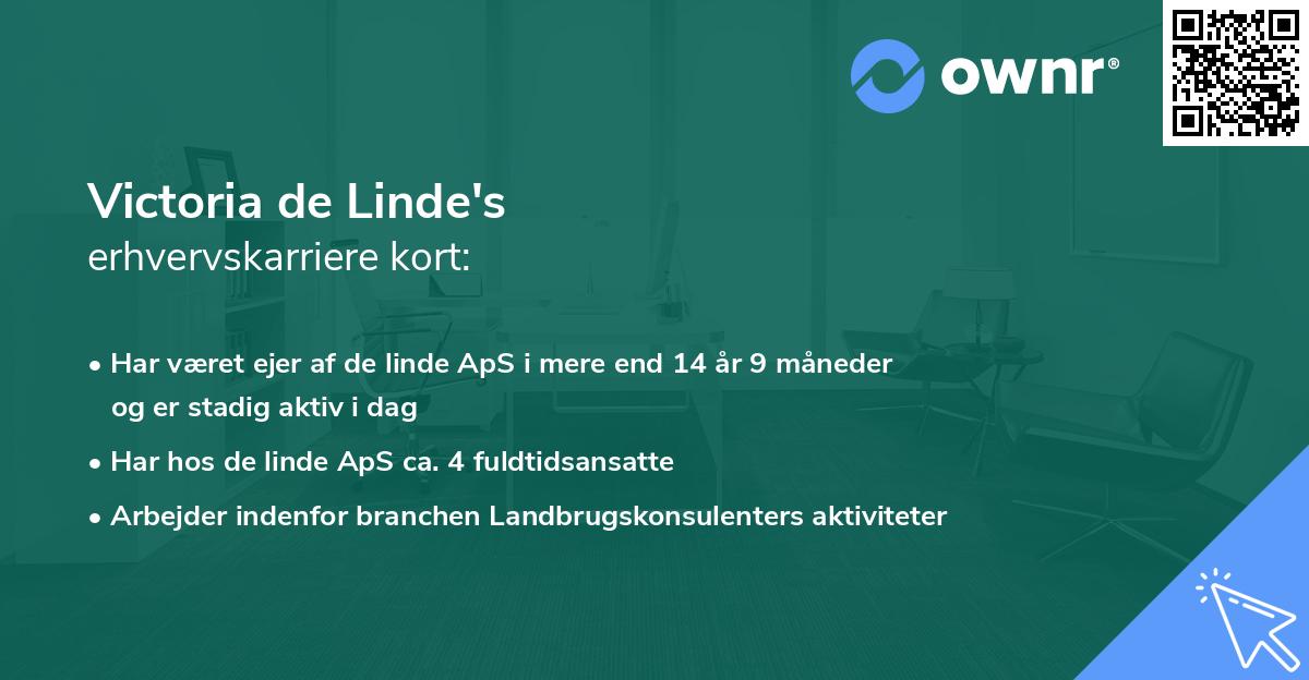 Victoria de Linde's erhvervskarriere kort
