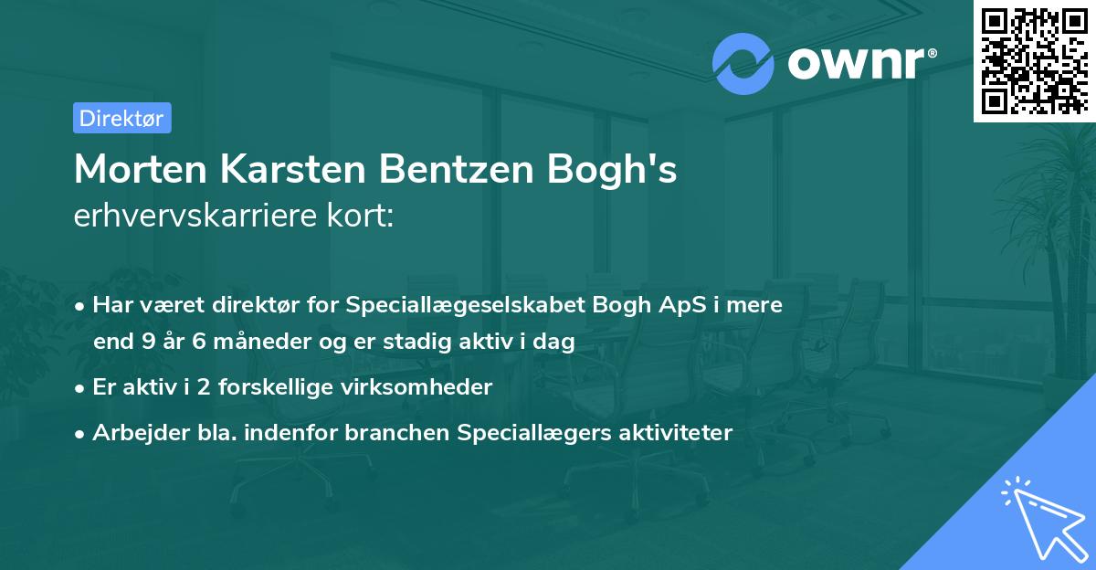 Morten Karsten Bentzen Bogh's erhvervskarriere kort