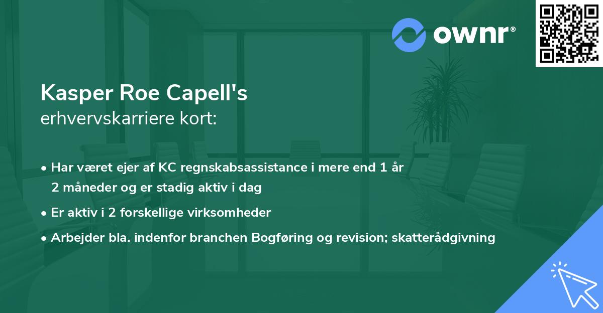 Kasper Roe Capell's erhvervskarriere kort