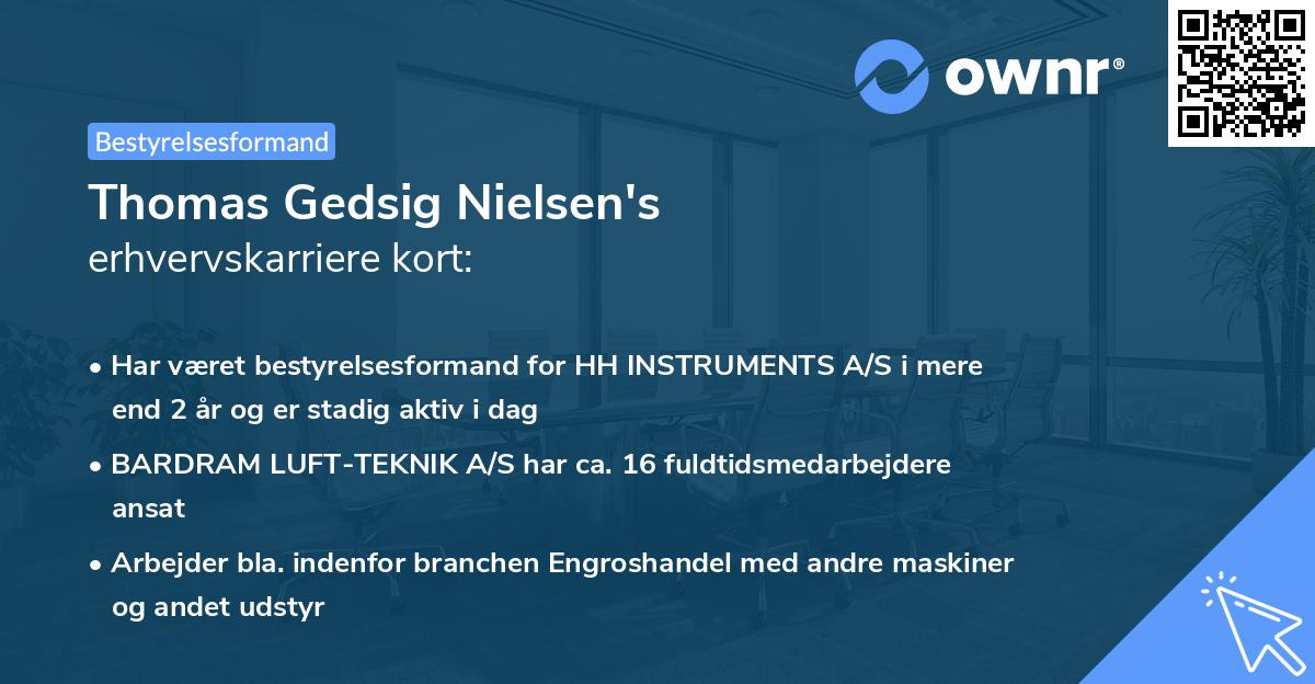 Thomas Gedsig Nielsen's erhvervskarriere kort