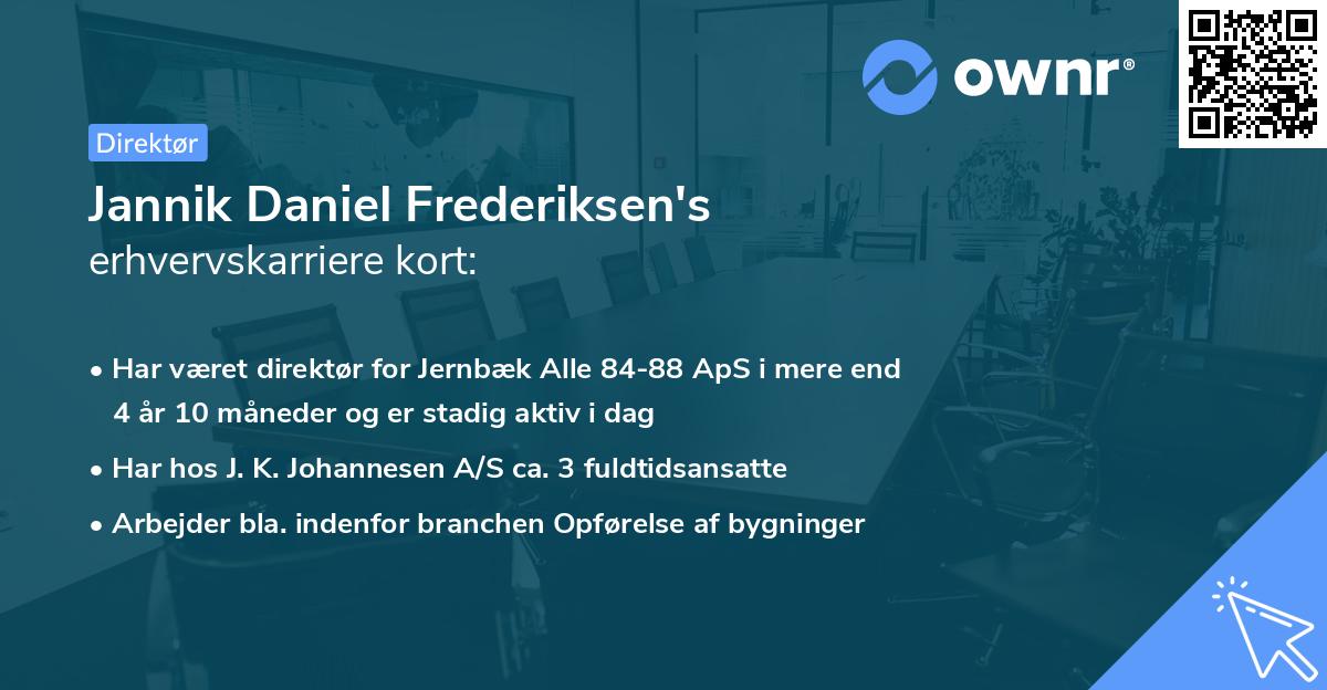 Jannik Daniel Frederiksen's erhvervskarriere kort