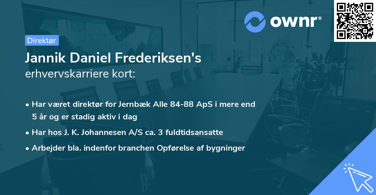 Jannik Daniel Frederiksen's erhvervskarriere kort