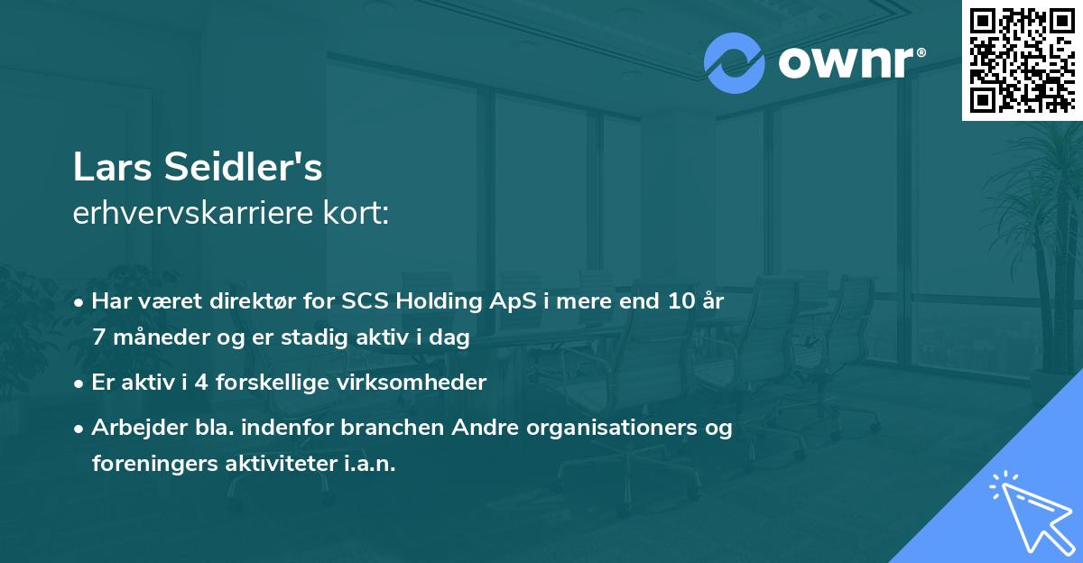 Lars Seidler's erhvervskarriere kort