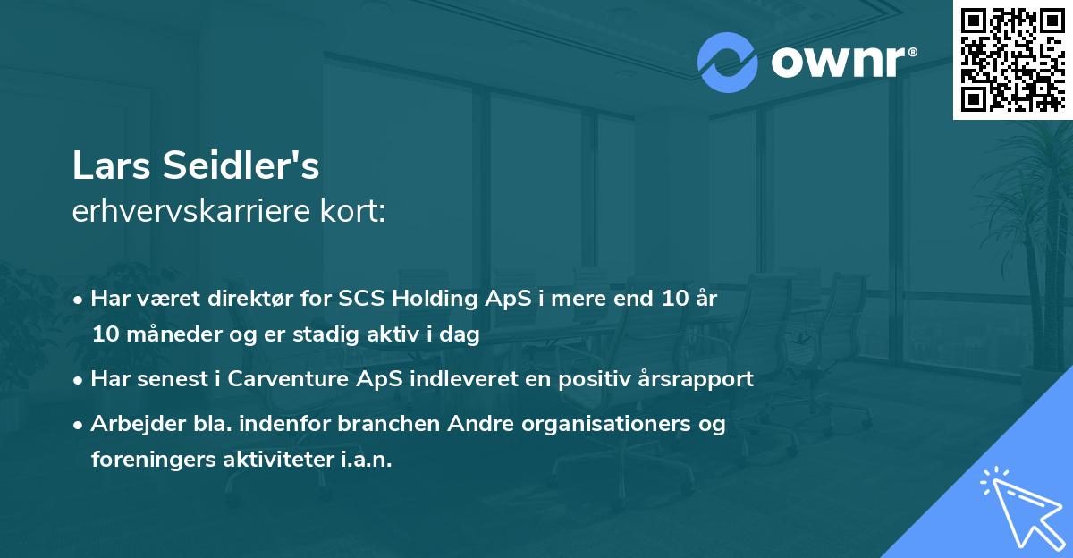 Lars Seidler's erhvervskarriere kort