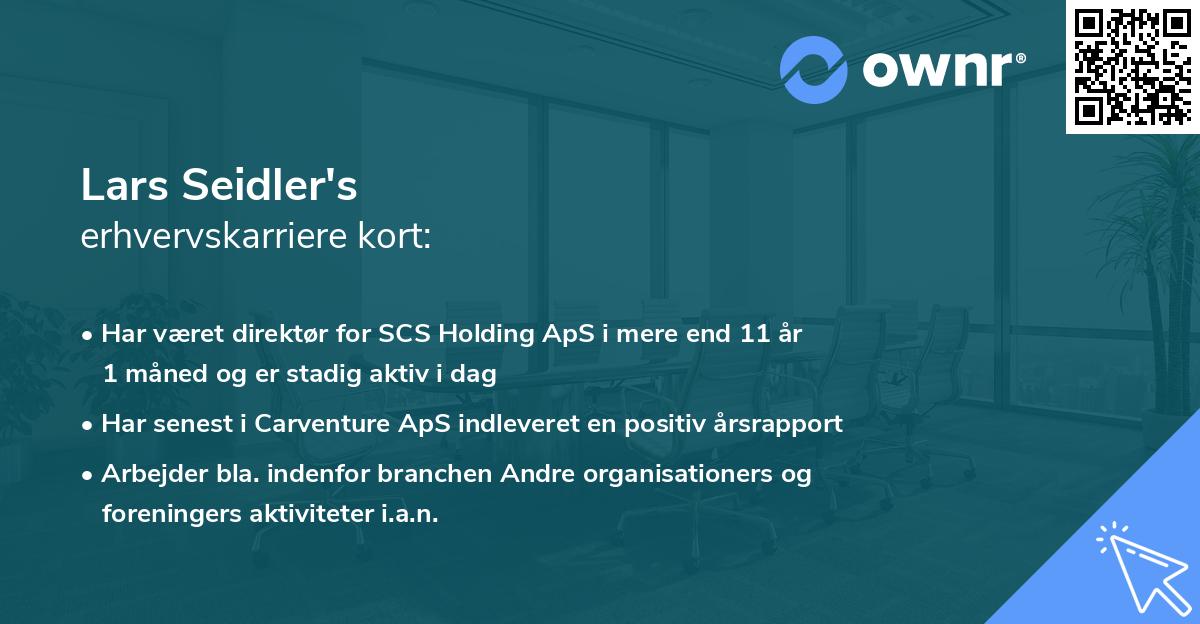 Lars Seidler's erhvervskarriere kort