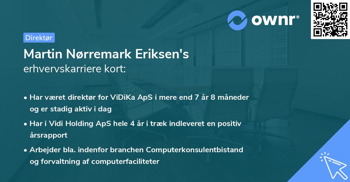 Martin Nørremark Eriksen's erhvervskarriere kort
