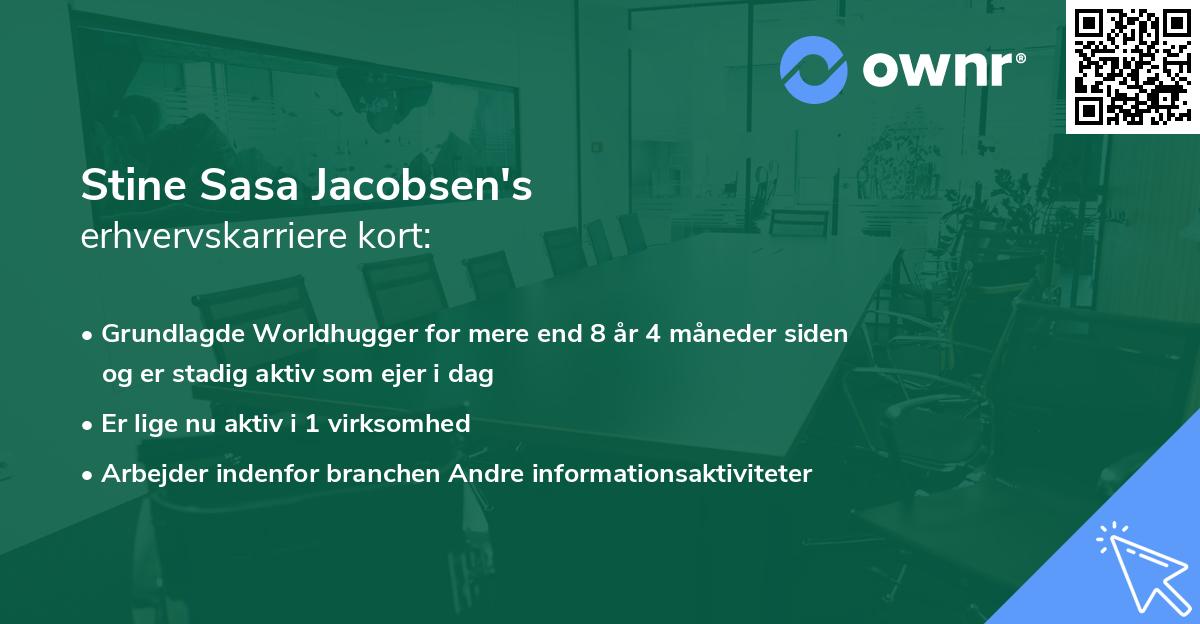 Stine Sasa Jacobsen's erhvervskarriere kort