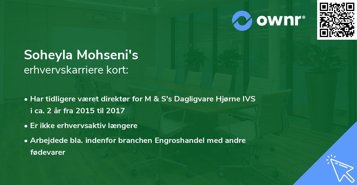 Soheyla Mohseni's erhvervskarriere kort