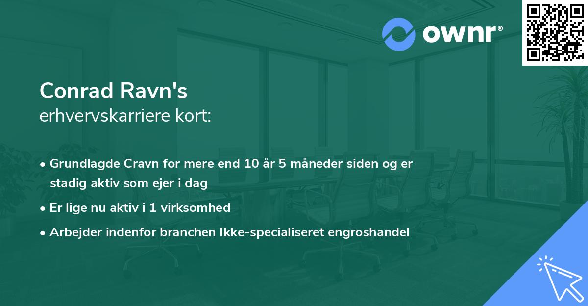 Conrad Ravn's erhvervskarriere kort