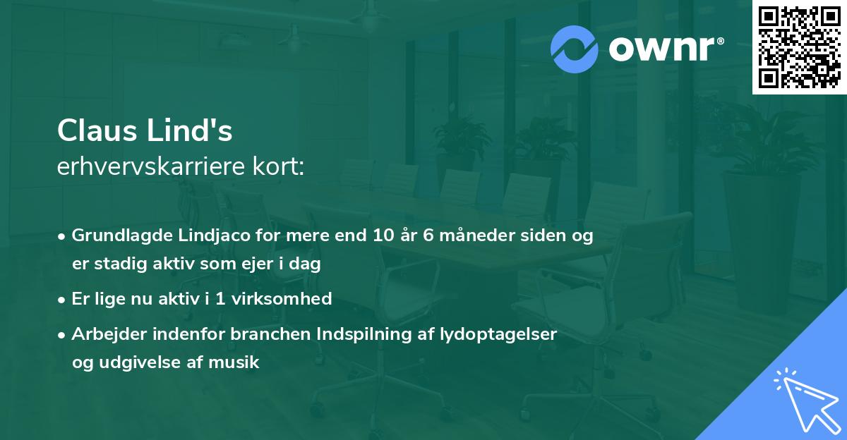 Claus Lind's erhvervskarriere kort