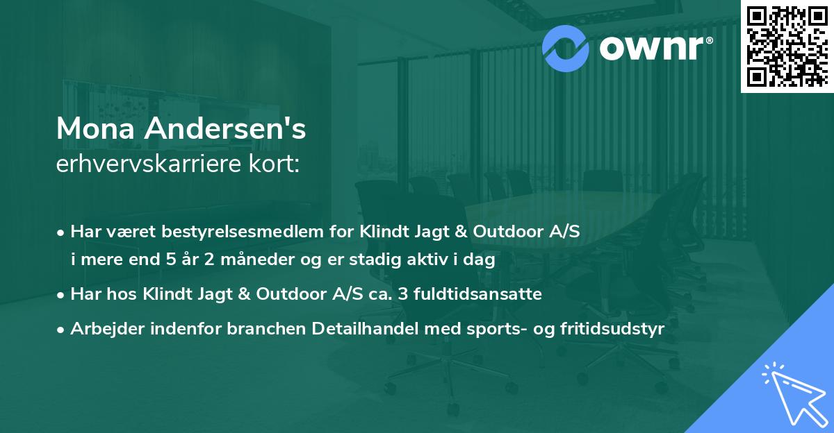 Mona Andersen's erhvervskarriere kort