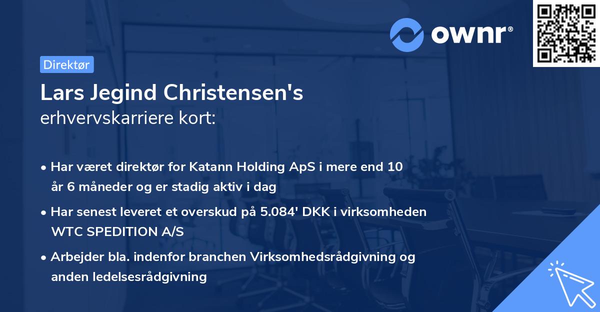 Lars Jegind Christensen's erhvervskarriere kort
