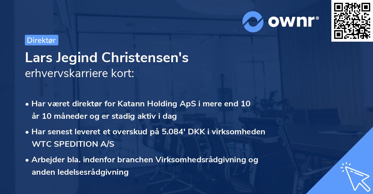 Lars Jegind Christensen's erhvervskarriere kort