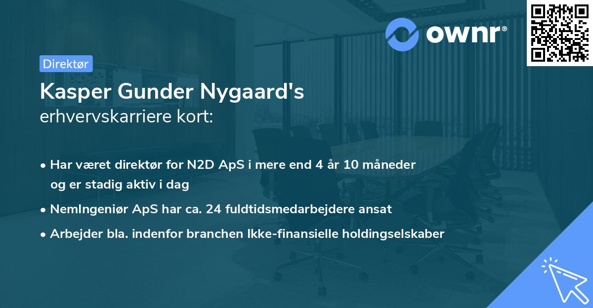 Kasper Gunder Nygaard's erhvervskarriere kort