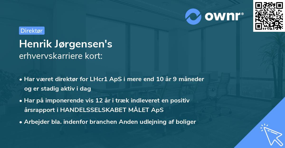 Henrik Jørgensen's erhvervskarriere kort