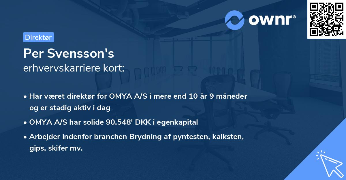Per Svensson's erhvervskarriere kort