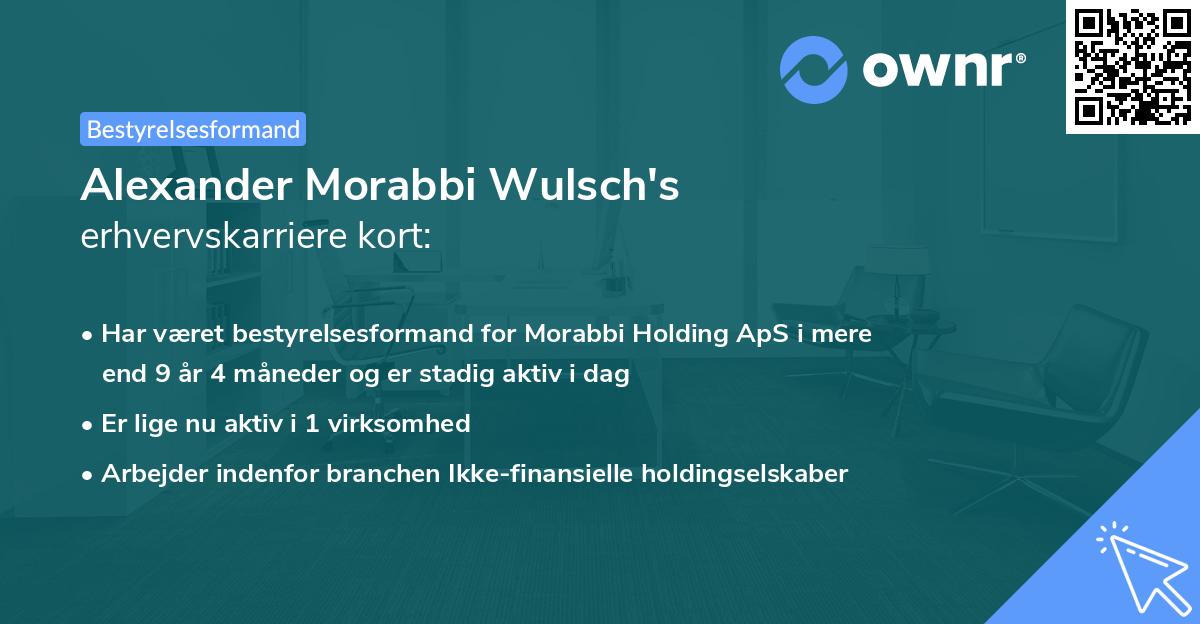 Alexander Morabbi Wulsch's erhvervskarriere kort