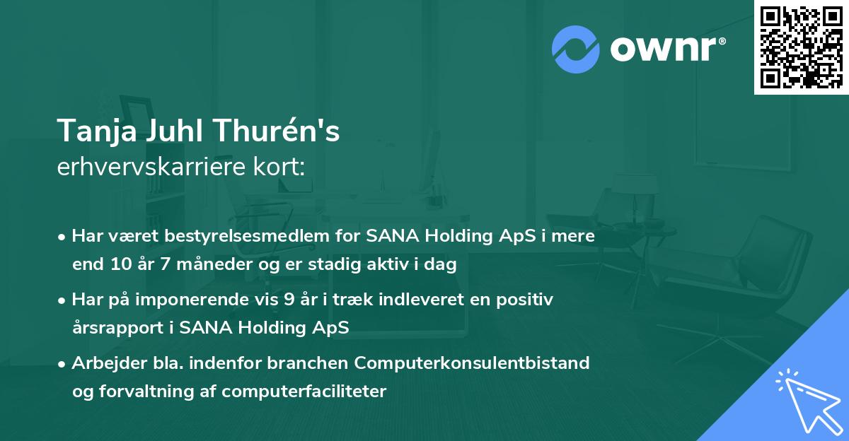 Tanja Juhl Thurén's erhvervskarriere kort