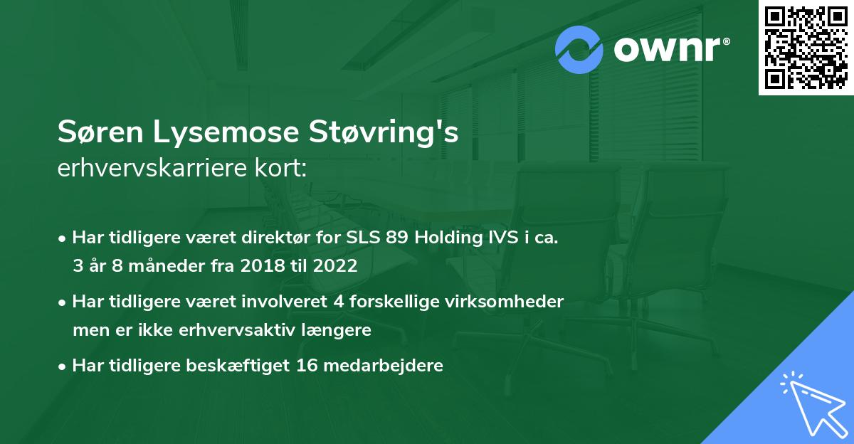 Søren Lysemose Støvring's erhvervskarriere kort