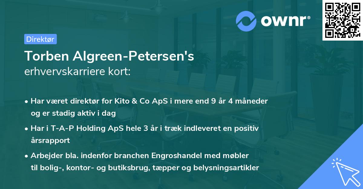 Torben Algreen-Petersen's erhvervskarriere kort