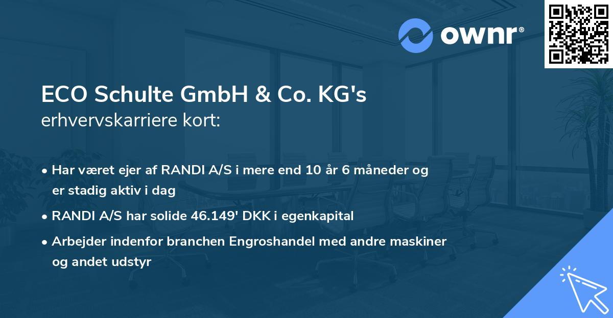 ECO Schulte GmbH & Co. KG's erhvervskarriere kort