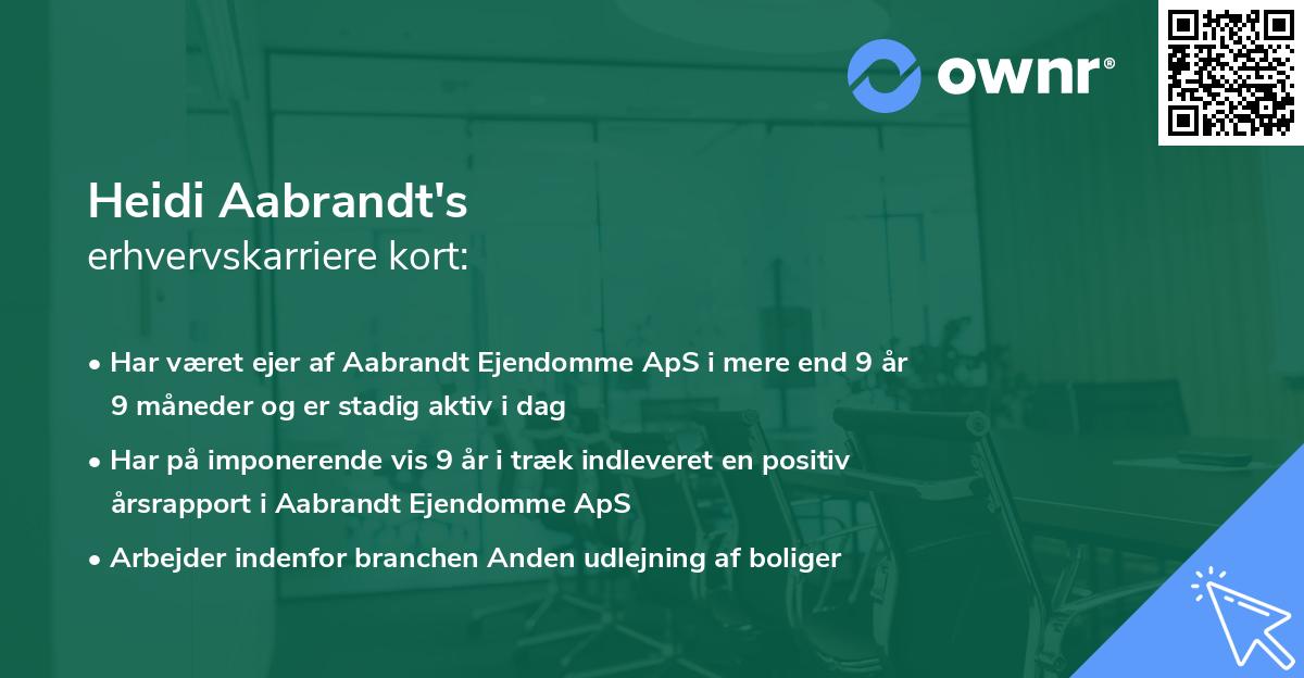 Heidi Aabrandt's erhvervskarriere kort